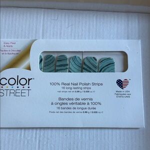 Color Street Teal and Silver Nail Strips